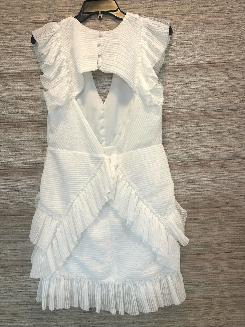 Lulu's White Ruffled V-Neck Mini Dress - Picture 2 of 3